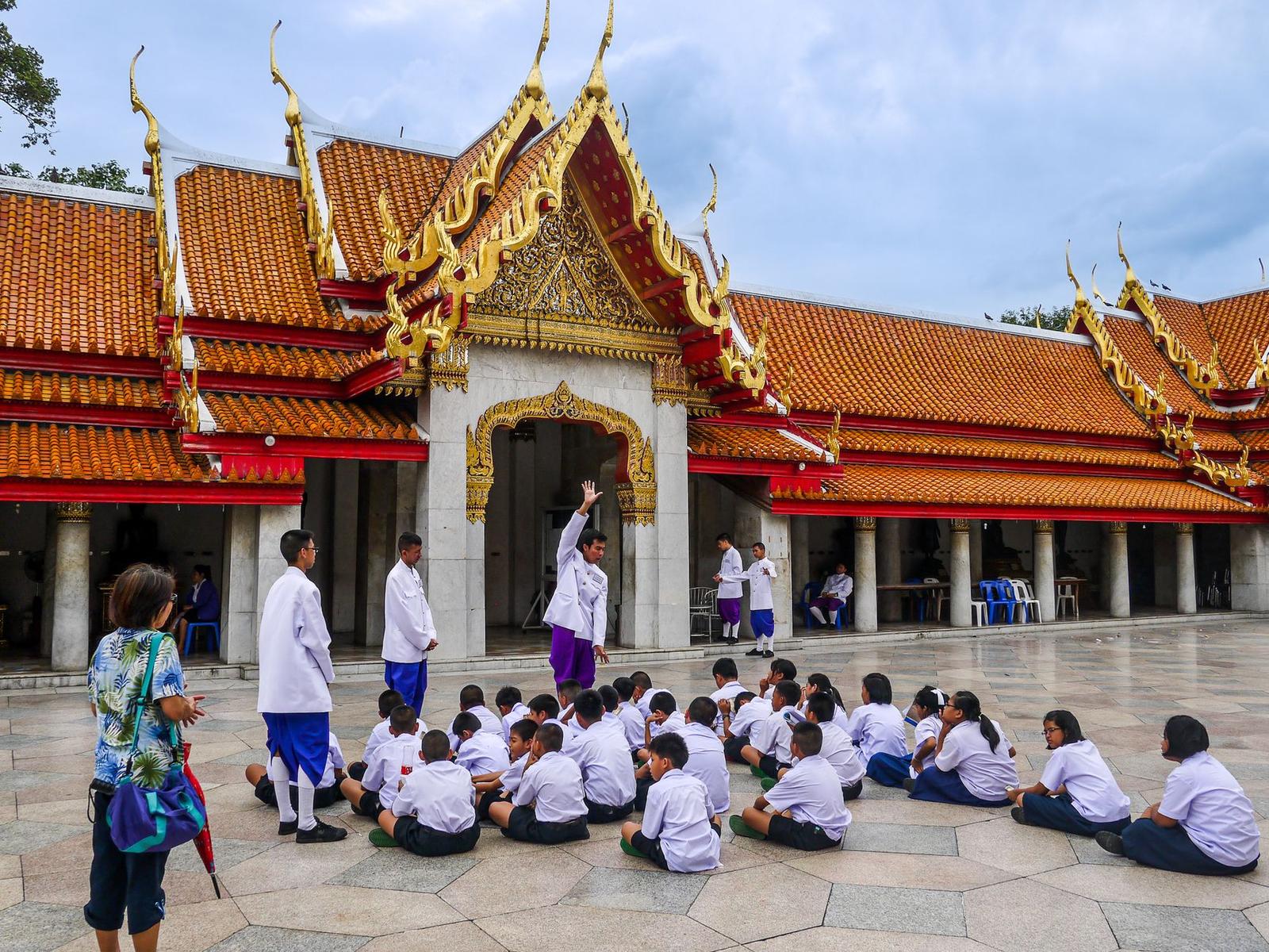 Thai School Girls Studying Together